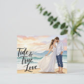 Elegant modern wedding Save The Date postcard Postkarte (Stehend Vorderseite)