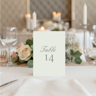 Elegant Modern Wedding Table Number Card Einladung