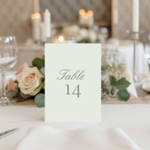 Elegant Modern Wedding Table Number Card
