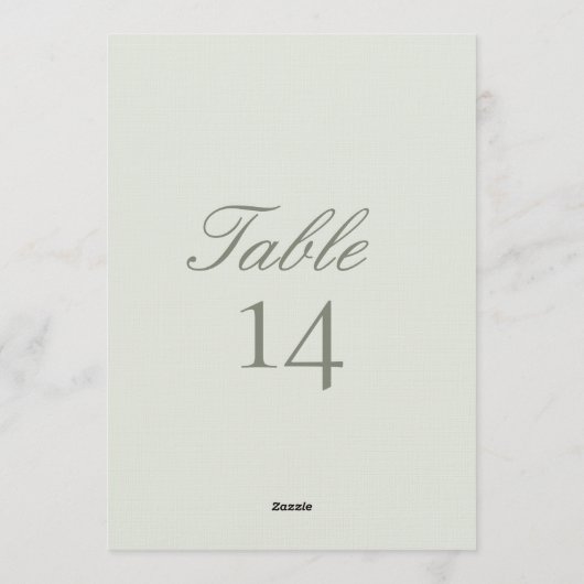 Elegant Modern Wedding Table Number Card Einladung (Rückseite)
