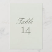 Elegant Modern Wedding Table Number Card Einladung (Vorderseite)