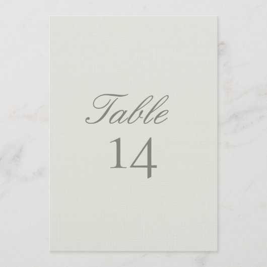 Elegant Modern Wedding Table Number Card Einladung (Vorderseite)