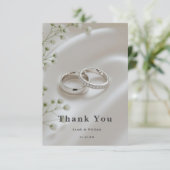 Elegant Modern Wedding Thank You Card Dankeskarte (Stehend Vorderseite)