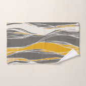 Elegant, modern, Wellen, Linien, hellgrau, gelb Badhandtuch Set (Handtuch)