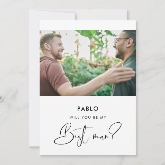Elegant modern Werden Sie meine Trauzeuge-Fotokart Einladung (Vorderseite)
