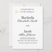 Elegant Modern White & Formal Wedding Einladung (Vorderseite)