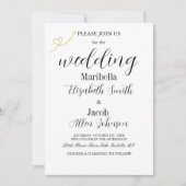 Elegant Modern White & Formal Wedding Einladung (Vorderseite)