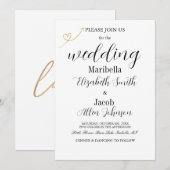 Elegant Modern White & Formal Wedding Einladung (Vorne/Hinten)