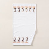 Elegant, Modern White Horses with Flowers on White Badhandtuch Set (Handtuch)