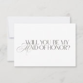 Elegant Modern White Maid of Honor Proposal Card Einladung (Vorderseite)