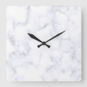 Elegant Modern White Marble Quadratische Wanduhr (Vorderseite)