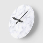 Elegant Modern White Marble Runde Wanduhr (Winkel)