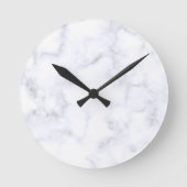 Elegant Modern White Marble Runde Wanduhr (Vorderseite)