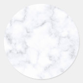 Elegant Modern White Marble Runder Aufkleber (Vorderseite)