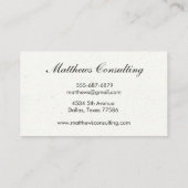 Elegant Modern White Simple Script Monogram Visitenkarte (Rückseite)