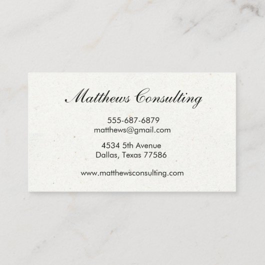 Elegant Modern White Simple Script Monogram Visitenkarte (Rückseite)