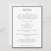 Elegant Modern White Simple Wedding Menu Card Einladung (Vorderseite)