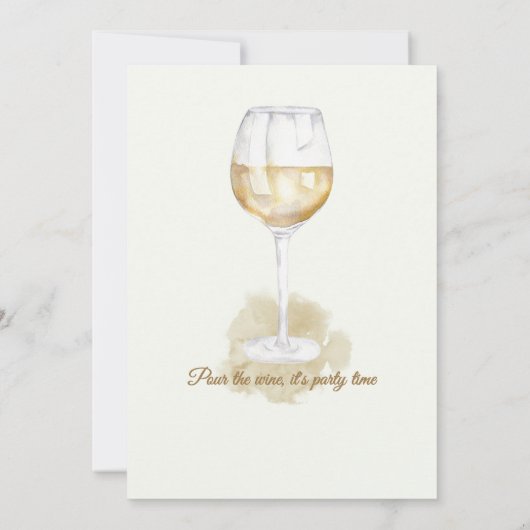 Elegant Modern White Wine Cheers 40th Birthday Einladung (Rückseite)