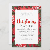 Elegant Modern Winter Greenery  Christmas Party Einladung (Vorderseite)
