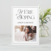 Elegant Modern Wir sind dabei, Empfang zu entfalte Einladung (Stehend Vorderseite)