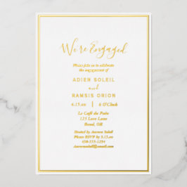 Elegant Modern Wir sind Verlobte Engagement Party  Folieneinladung