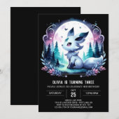 Elegant Modern Wolf Birthday Einladung (Vorne/Hinten)