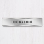 Elegant Modern Your Custom Text Silver House Türschild (Vorderseite )