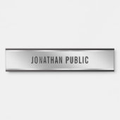 Elegant Modern Your Custom Text Silver House Türschild (Vorderseite )