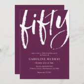 Elegant Moderne 50. Geburtstagsparty Einladung (Vorne/Hinten)