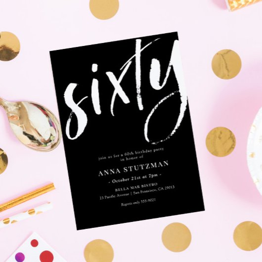 Elegant Moderne 60. Geburtstagsparty Einladung