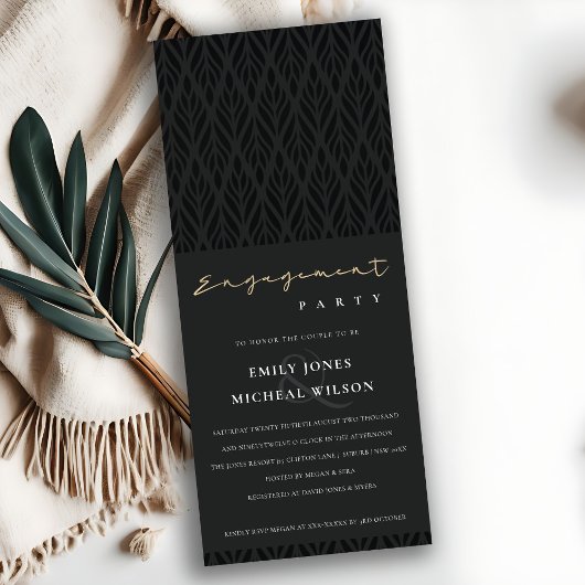 ELEGANT MODERNE ART DECO SCHWARZE GOLD SCHRIFTART EINLADUNG