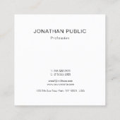 Elegant Moderne Berufliche, glatte, einzigartige S Quadratische Visitenkarte (Rückseite)