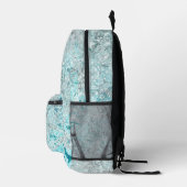 Elegant Moderne, blaue, blühende Pastellfarben Bedruckter Rucksack (Rechts)