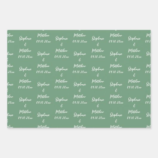 Elegant Moderne Brautstätten für Hochzeiten Geschenkpapier Set (Vorderseite)