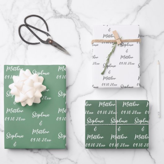 Elegant Moderne Brautstätten für Hochzeiten Geschenkpapier Set (Vorderseite)