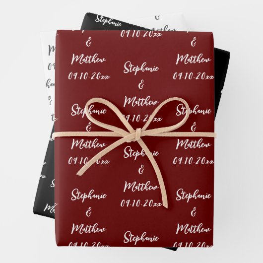 Elegant Moderne Brautstätten für Hochzeiten Geschenkpapier Set (Beispiel)