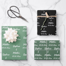 Elegant Moderne Brautstätten für Hochzeiten Geschenkpapier Set