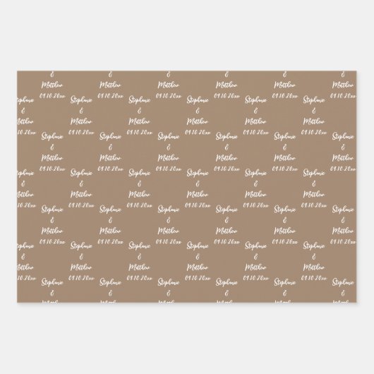 Elegant Moderne Brautstätten für Hochzeiten Geschenkpapier Set (Vorderseite 2)