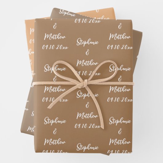 Elegant Moderne Brautstätten für Hochzeiten Geschenkpapier Set (Beispiel)