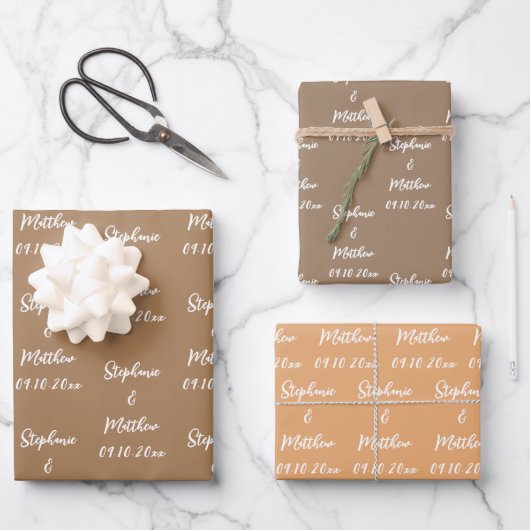 Elegant Moderne Brautstätten für Hochzeiten Geschenkpapier Set (Vorderseite)