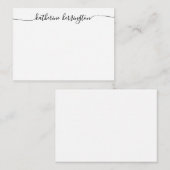 Elegant Moderne Chic Swash Script Name Kalligrafie Mitteilungskarte (Vorne/Hinten)