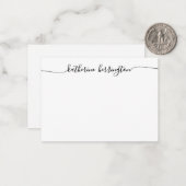 Elegant Moderne Chic Swash Script Name Kalligrafie Mitteilungskarte (Vorderseite/Rückseite Beispiel)