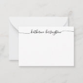 Elegant Moderne Chic Swash Script Name Kalligrafie Mitteilungskarte (Vorderseite)