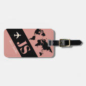 Elegant & Moderne Dusty Rose Flugzeug Reise Gepäckanhänger (Vorderseite horizontal)