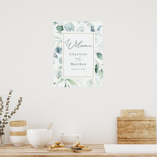 Elegant Moderne Eukalyptus Greenerity Wedding Will Poster (Küche)