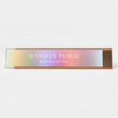 Elegant Moderne Farbenfrohe Rot Blau Lila Grün Schreibtischnamensplakette (Vorderseite )