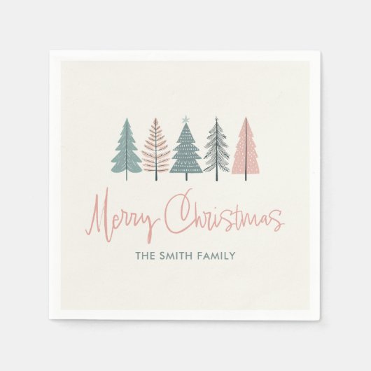 Elegant Moderne frohe Weihnachten Serviette (Vorderseite)