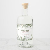 Elegant Moderne frohe Weihnachtsfamilie Name Wein Alkoholflaschenetikett (Vorderseite)