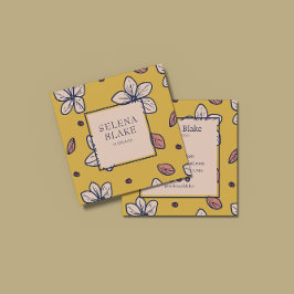 Elegant Moderne Gelbe Blüte - chic Quadratische Visitenkarte