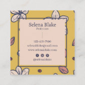 Elegant Moderne Gelbe Blüte - chic Quadratische Visitenkarte (Rückseite)